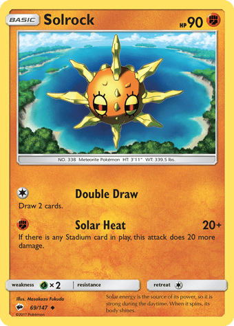 Solrock Burning Shadows Pokemon Card