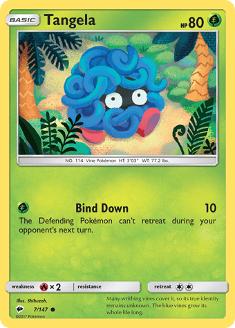 Tangela Burning Shadows Pokemon Card