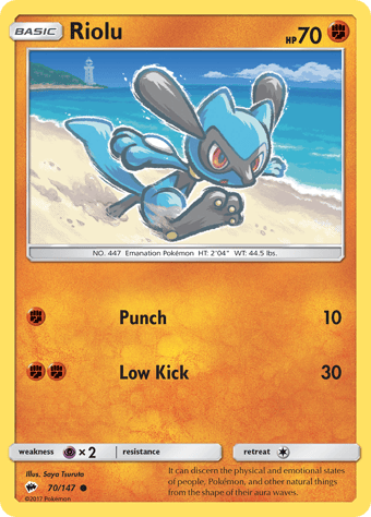 Riolu Burning Shadows Pokemon Card