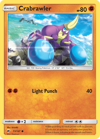 Crabrawler Burning Shadows Pokemon Card