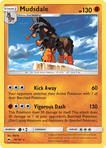 Mudsdale Burning Shadows Pokemon Card