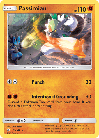 Passimian Burning Shadows Pokemon Card