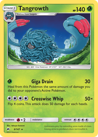 Tangrowth Burning Shadows Pokemon Card