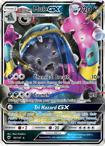 Alolan Muk-GX Burning Shadows Pokemon Card