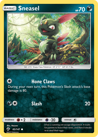 Sneasel Burning Shadows Pokemon Card