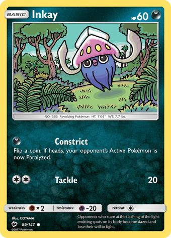 Inkay Burning Shadows Pokemon Card