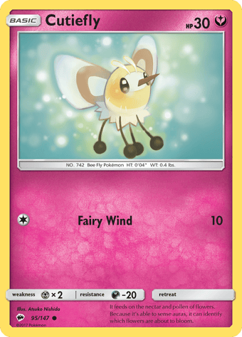 Cutiefly Burning Shadows Pokemon Card