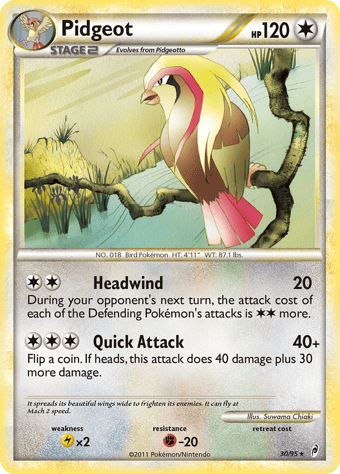 Pidgeot Call of Legends Pokemon Card