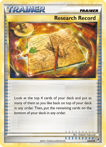 Research Record Call of Legends Pokemon Card