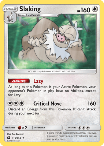 Slaking Celestial Storm Pokemon Card