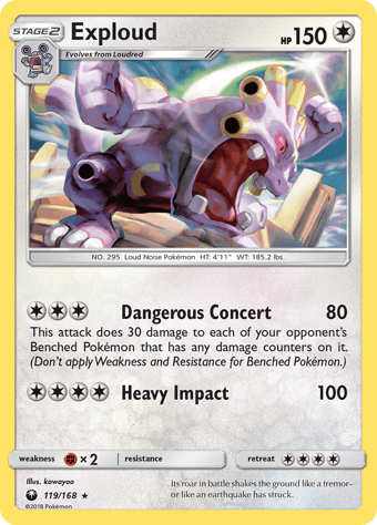Exploud Celestial Storm Pokemon Card
