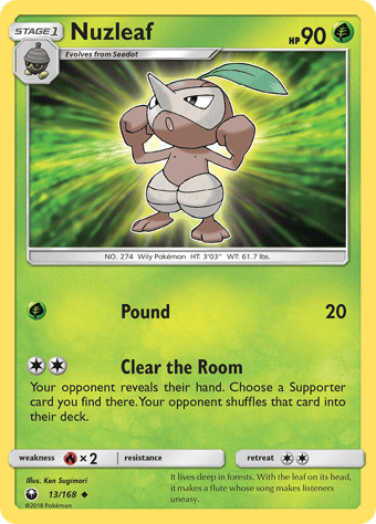 Nuzleaf Celestial Storm Pokemon Card