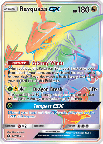 Rayquaza-GX Celestial Storm Pokemon Card