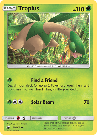 Tropius Celestial Storm Pokemon Card