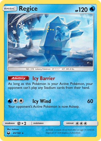 Regice Celestial Storm Pokemon Card