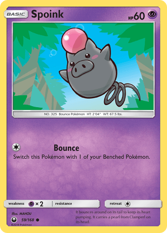 Spoink Celestial Storm Pokemon Card