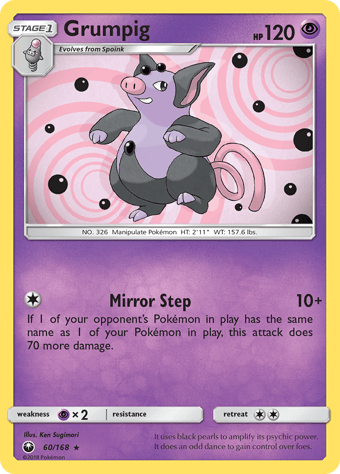 Grumpig Celestial Storm Pokemon Card