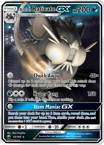 Alolan Raticate-GX Celestial Storm Pokemon Card