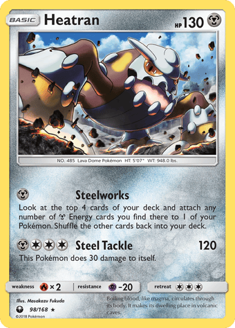Heatran Celestial Storm Pokemon Card