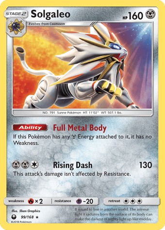 Solgaleo Celestial Storm Pokemon Card