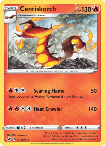 Centiskorch Champion's Path Pokemon Card