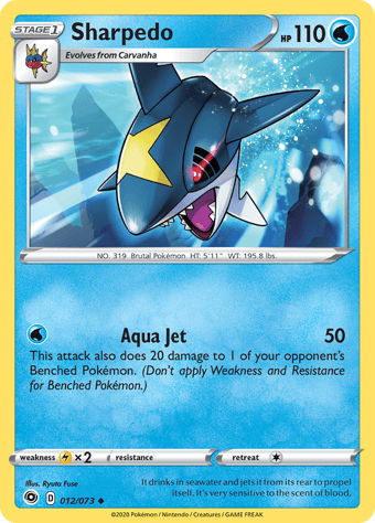 Sharpedo Champion's Path Pokemon Card