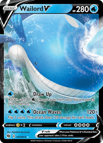 Wailord V Champion's Path Pokemon Card
