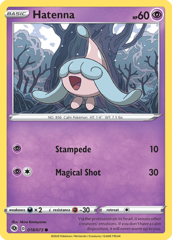 Hatenna Champion's Path Pokemon Card