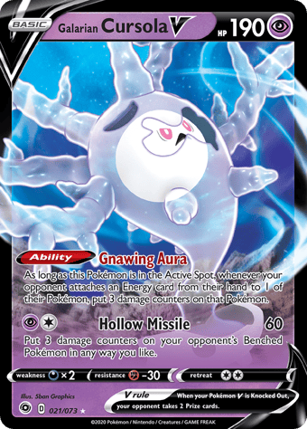 Galarian Cursola V Champion's Path Pokemon Card