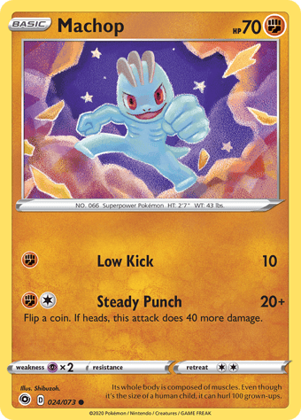Machop Champion's Path Pokemon Card