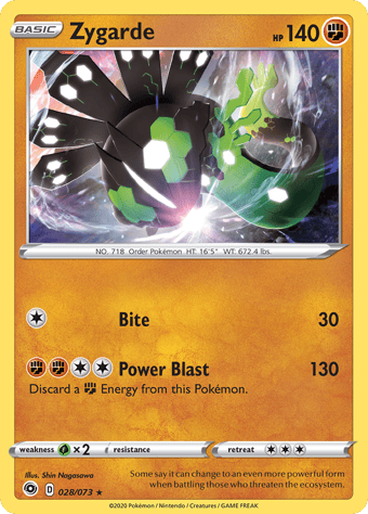 Zygarde Champion's Path Pokemon Card