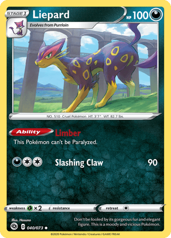 Liepard Champion's Path Pokemon Card