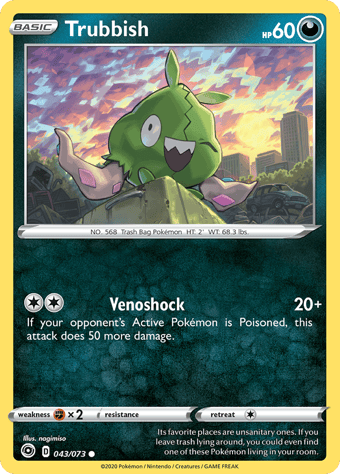 Trubbish Champion's Path Pokemon Card