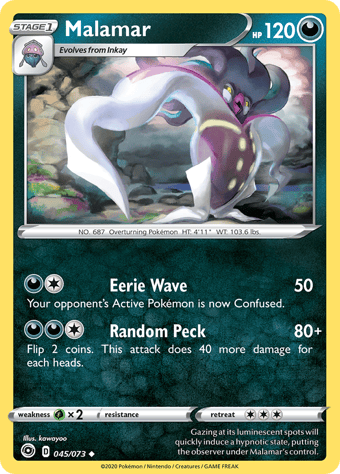 Malamar Champion's Path Pokemon Card