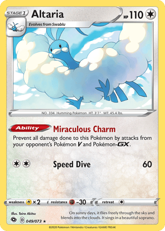 Altaria Champion's Path Pokemon Card