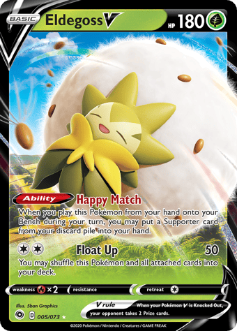 Eldegoss V Champion's Path Pokemon Card