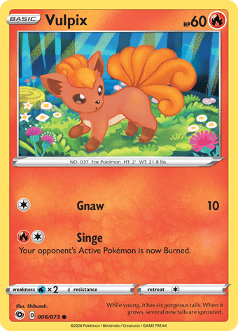 Vulpix Champion's Path Pokemon Card