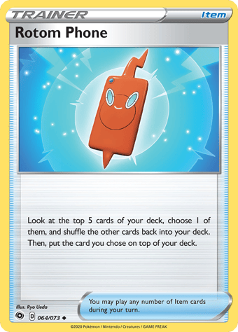 Rotom Phone Champion's Path Pokemon Card