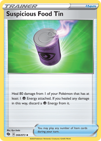 Suspicious Food Tin Champion's Path Pokemon Card