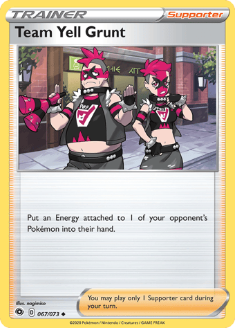 Team Yell Grunt Champion's Path Pokemon Card