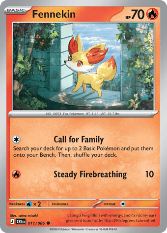 Fennekin Chaos Rising Pokemon Card