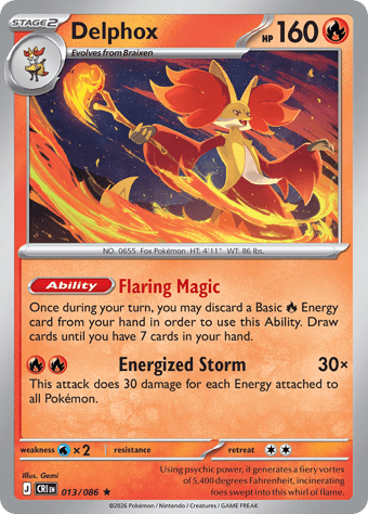 Delphox Chaos Rising Pokemon Card
