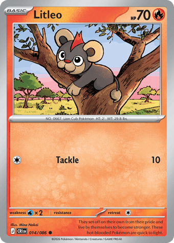 Litleo Chaos Rising Pokemon Card