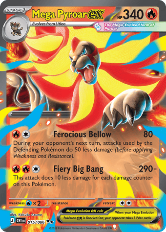 Mega Pyroar EX Chaos Rising Pokemon Card