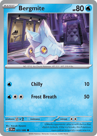 Bergmite Chaos Rising Pokemon Card