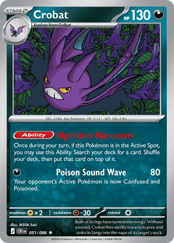 Crobat Chaos Rising Pokemon Card
