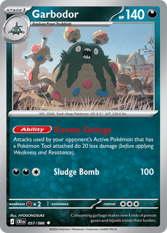 Garbodor Chaos Rising Pokemon Card