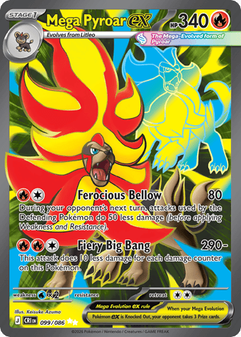 Mega Pyroar EX Chaos Rising Pokemon Card