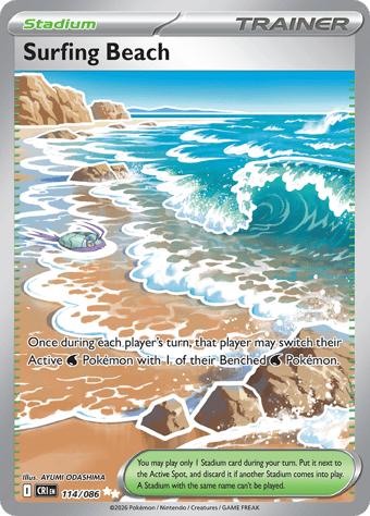 Surfing Beach Chaos Rising Pokemon Card
