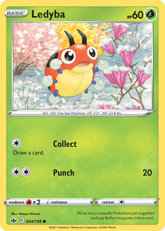 Ledyba Chilling Reign Pokemon Card